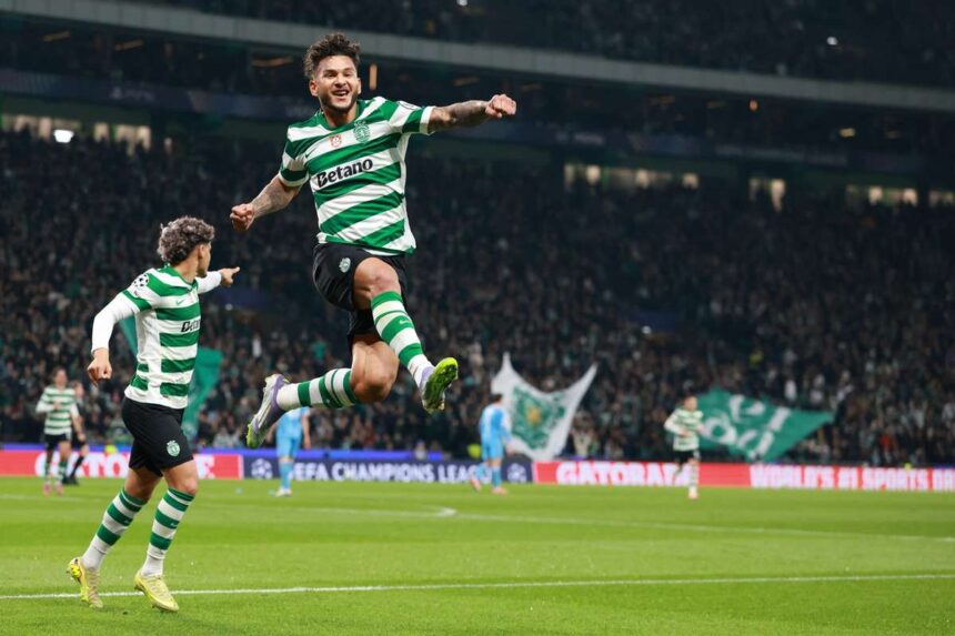 Sporting invinge usor Club Brugge pentru a intra in primii opt din Champions League