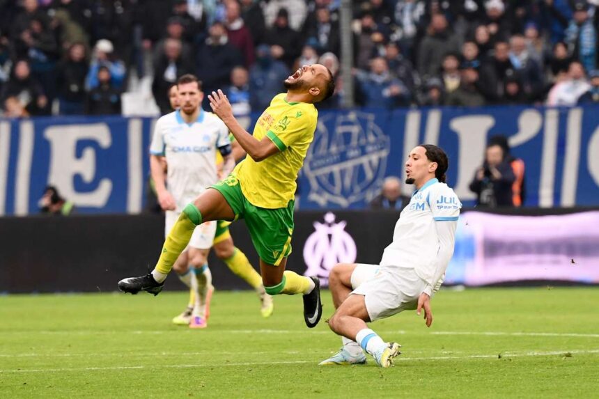 Marseille primete doua cartonae roii n nfrangerea cu 2 0 n faa lui Nantes