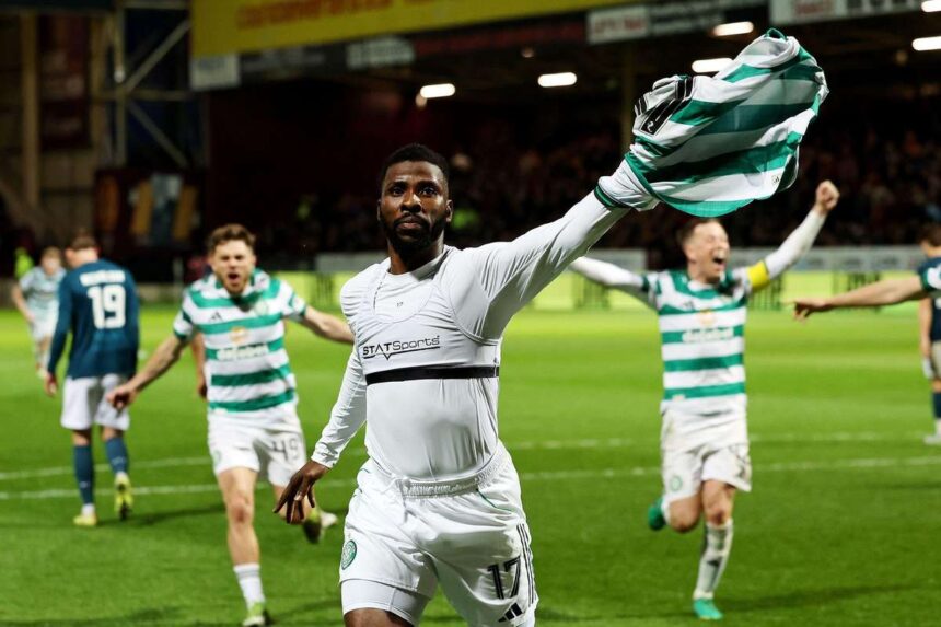 Celtic marcheaza penalty in minuta 99 pentru a stabili decizia titlului de pe ziua finala impotriva Hearts
