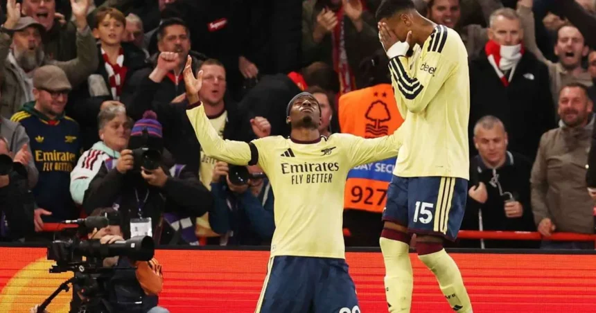 Madueke decide în prelungiri un succes chinuit al lui Arsenal cu Nottingham Forest